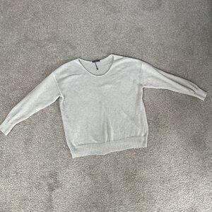 NWOT Winter White Scoop Neck Knit Sweater- Slouchy- XL